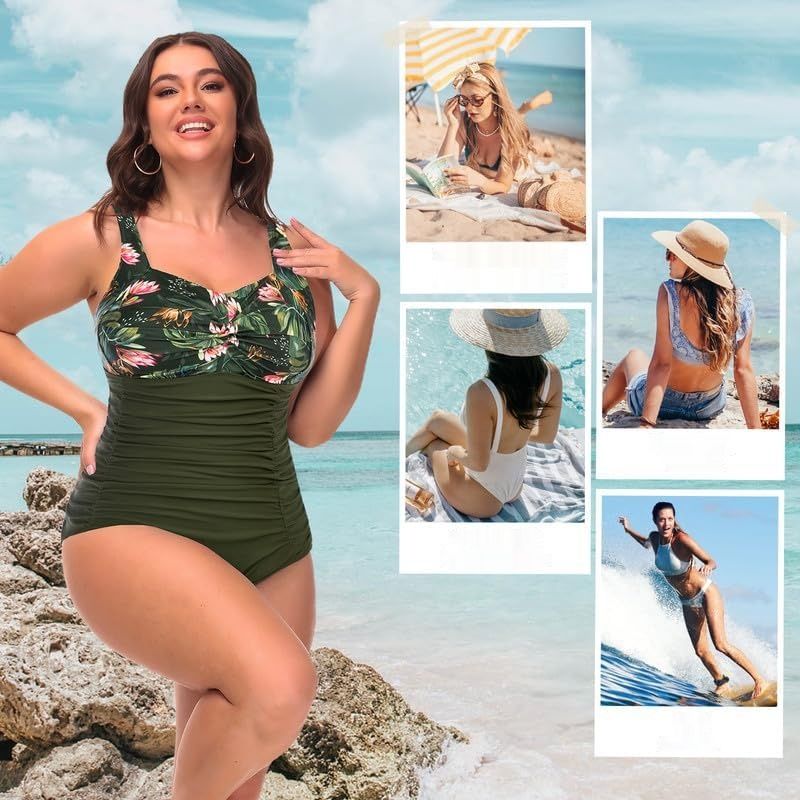 Hanna Nikole jednoczęściowy kostium kąpielowy plus size z dekoltem w serek