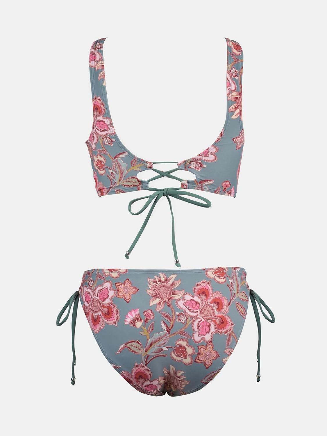 CUPSHE damski bikini dwuczęściowy w kwiaty z wiązaniem