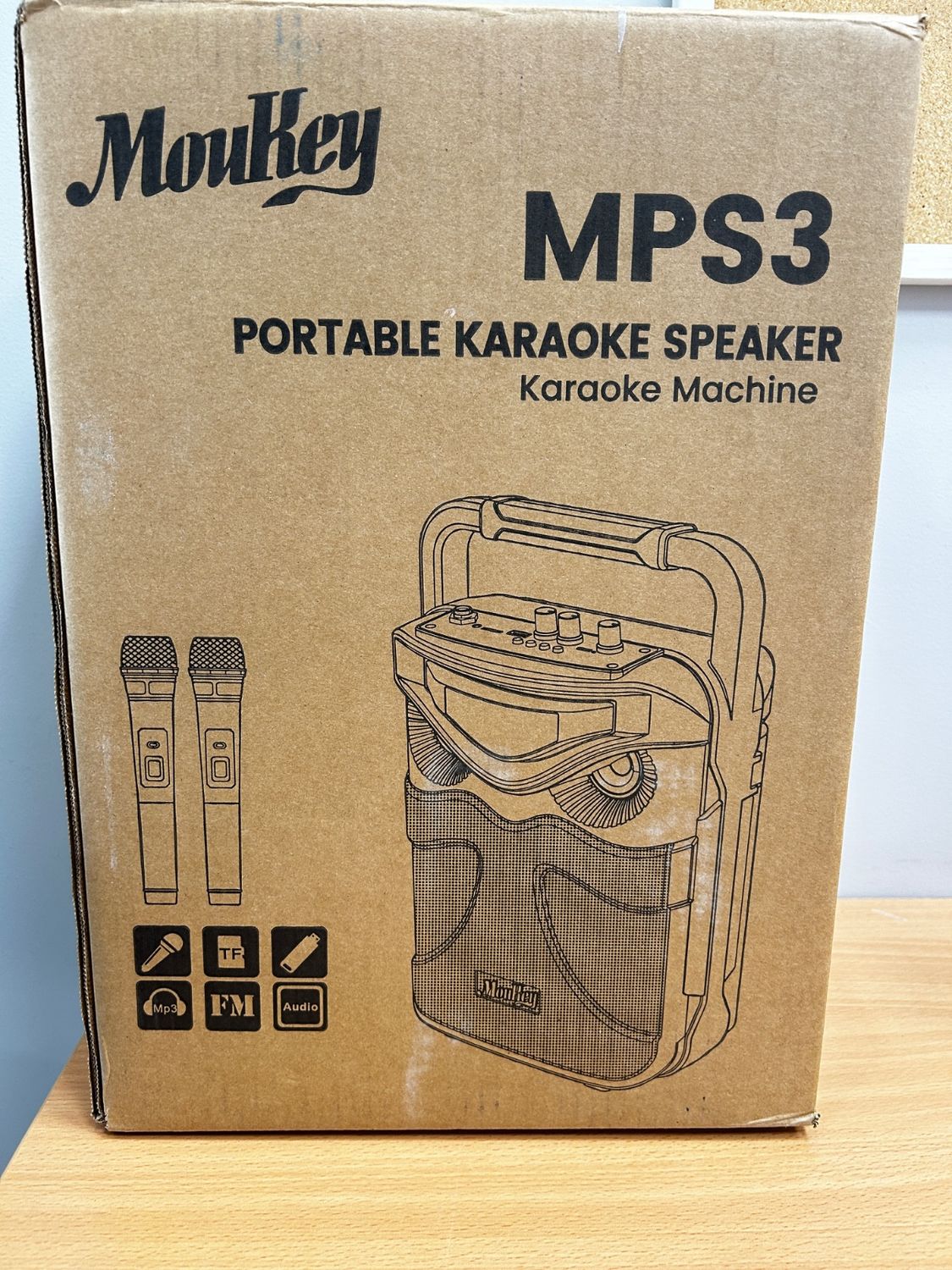 Przenośny głośnik karaoke Moukey MPS3 – jeden mikrofon uszkodzony