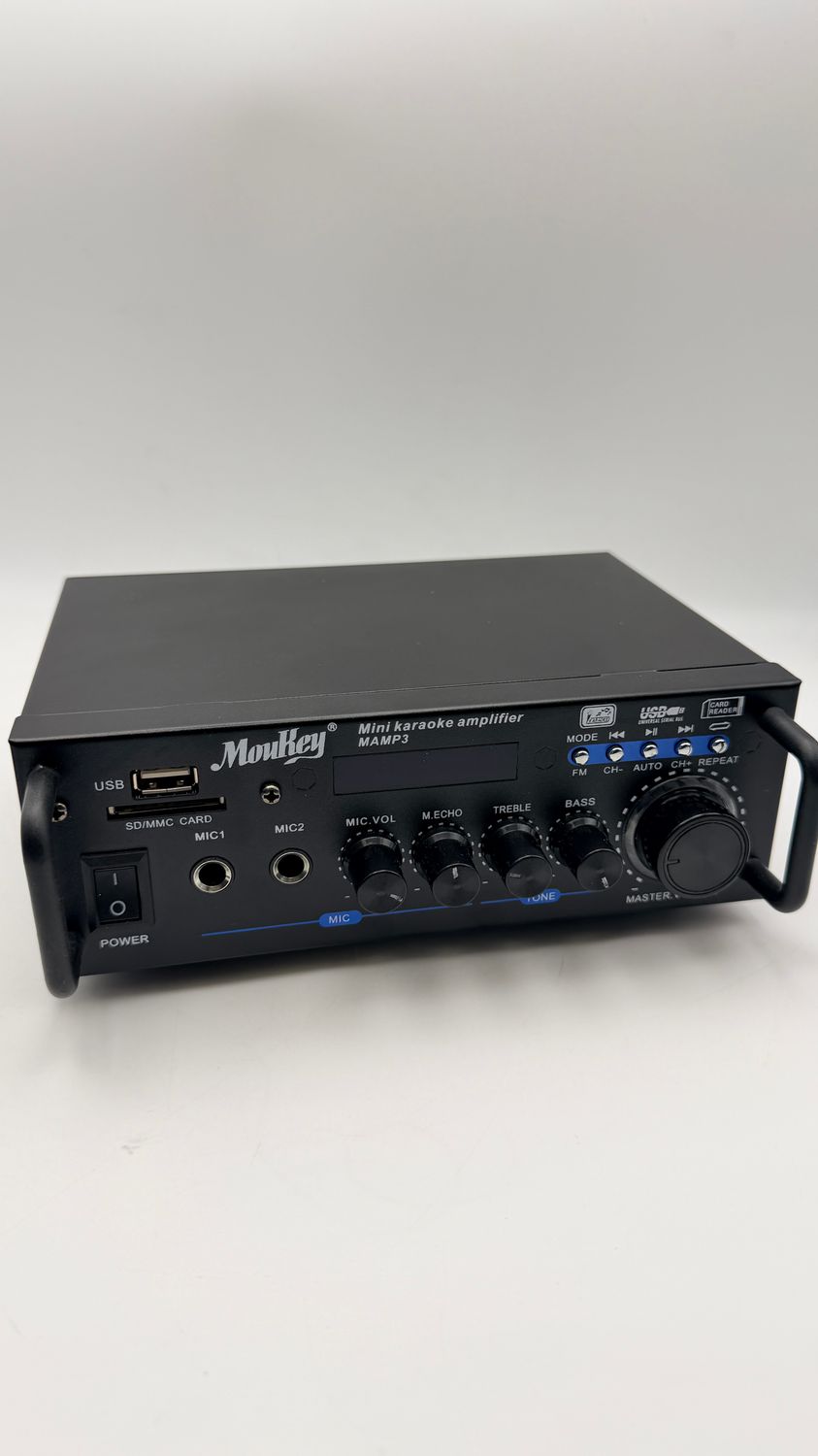 Moukey MAMP3 – 2-kanałowy wzmacniacz stereo Bluetooth do karaoke 100 W