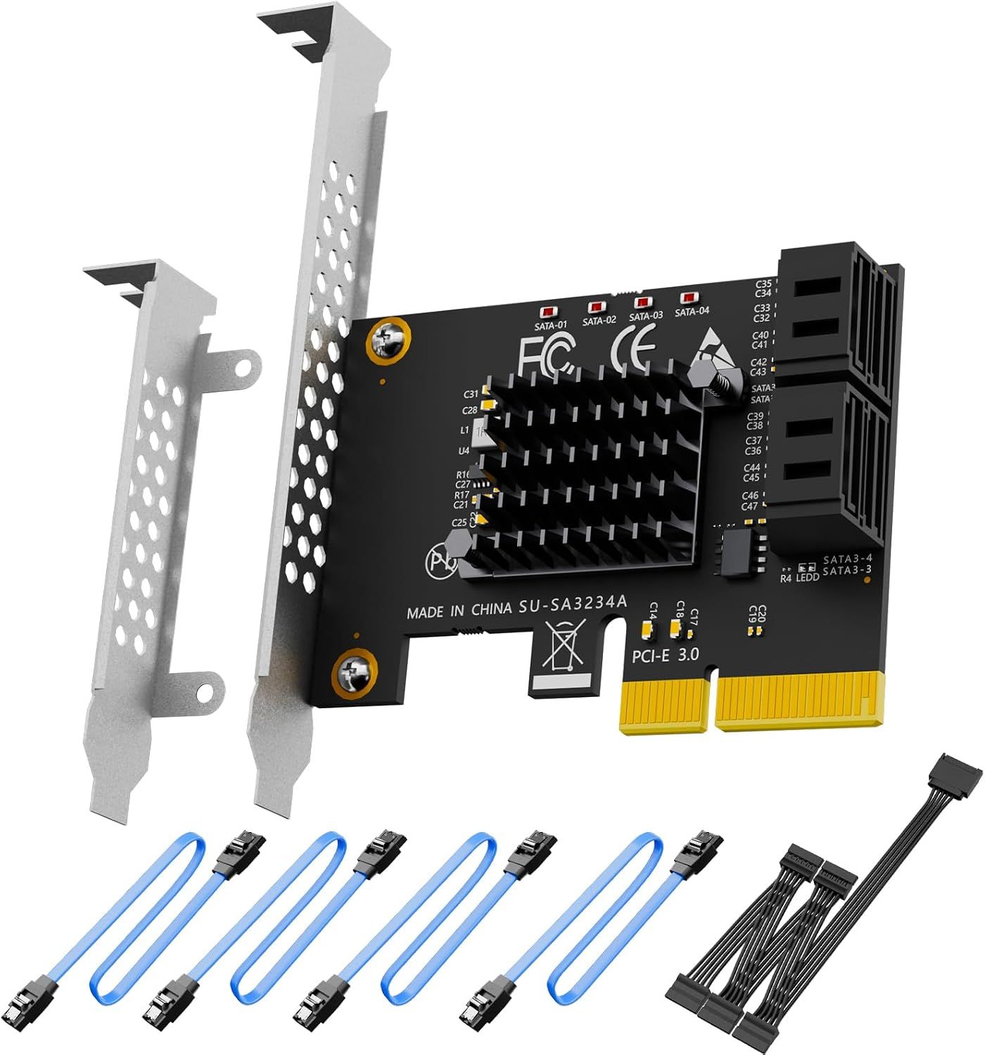 GLOTRENDS SA3234-C 4-portowa karta rozszerzeń PCIe x4 SATA