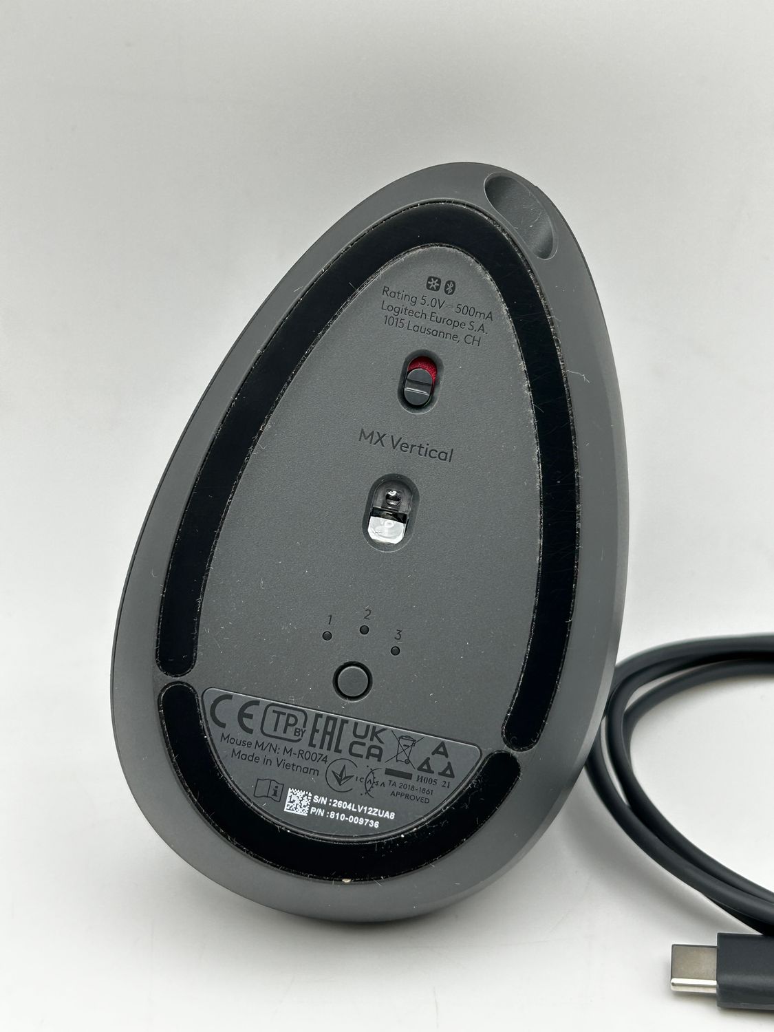 Mysz ergonomiczna Logitech MX Vertical Bluetooth bezprzewodowa szara