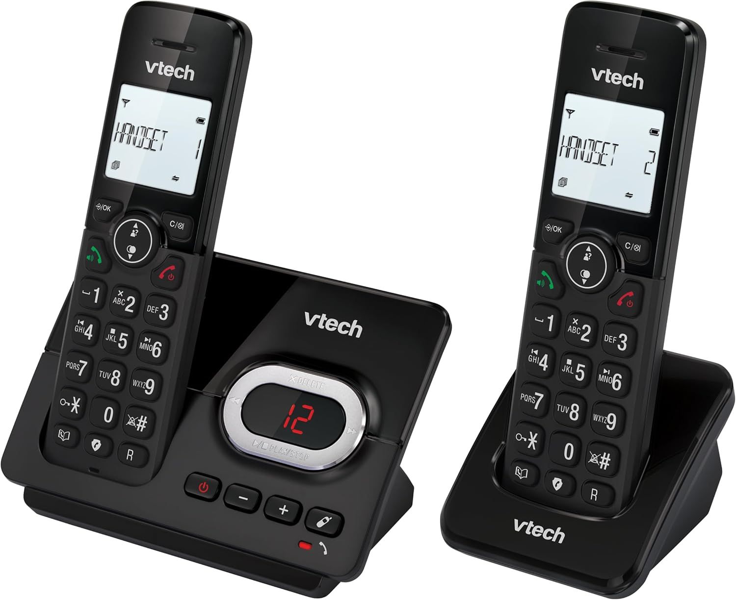 VTech CS2051 – telefon bezprzewodowy z automatyczną sekretarką i 2 słuchawkami