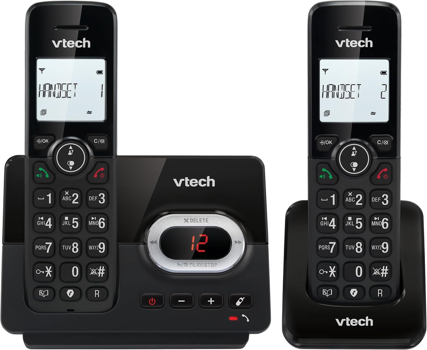 VTech CS2051 – telefon bezprzewodowy z automatyczną sekretarką i 2 słuchawkami