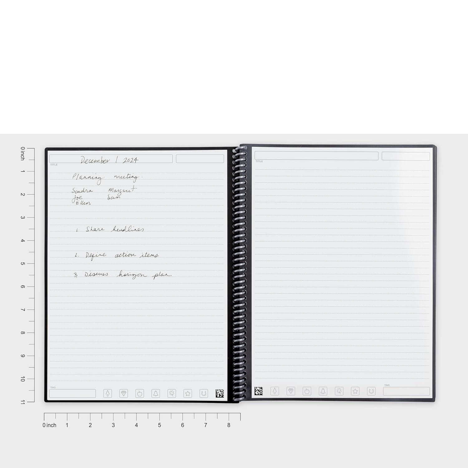 Rocketbook Core – wielokrotnego użytku notes spiralny Letter 21 × 29,7 cm, czarny