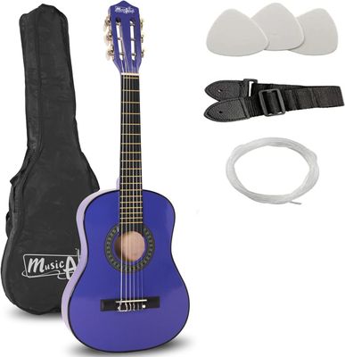 Music Alley dziecięca gitara akustyczna 1/2 z torbą i lekcjami, Niebieski