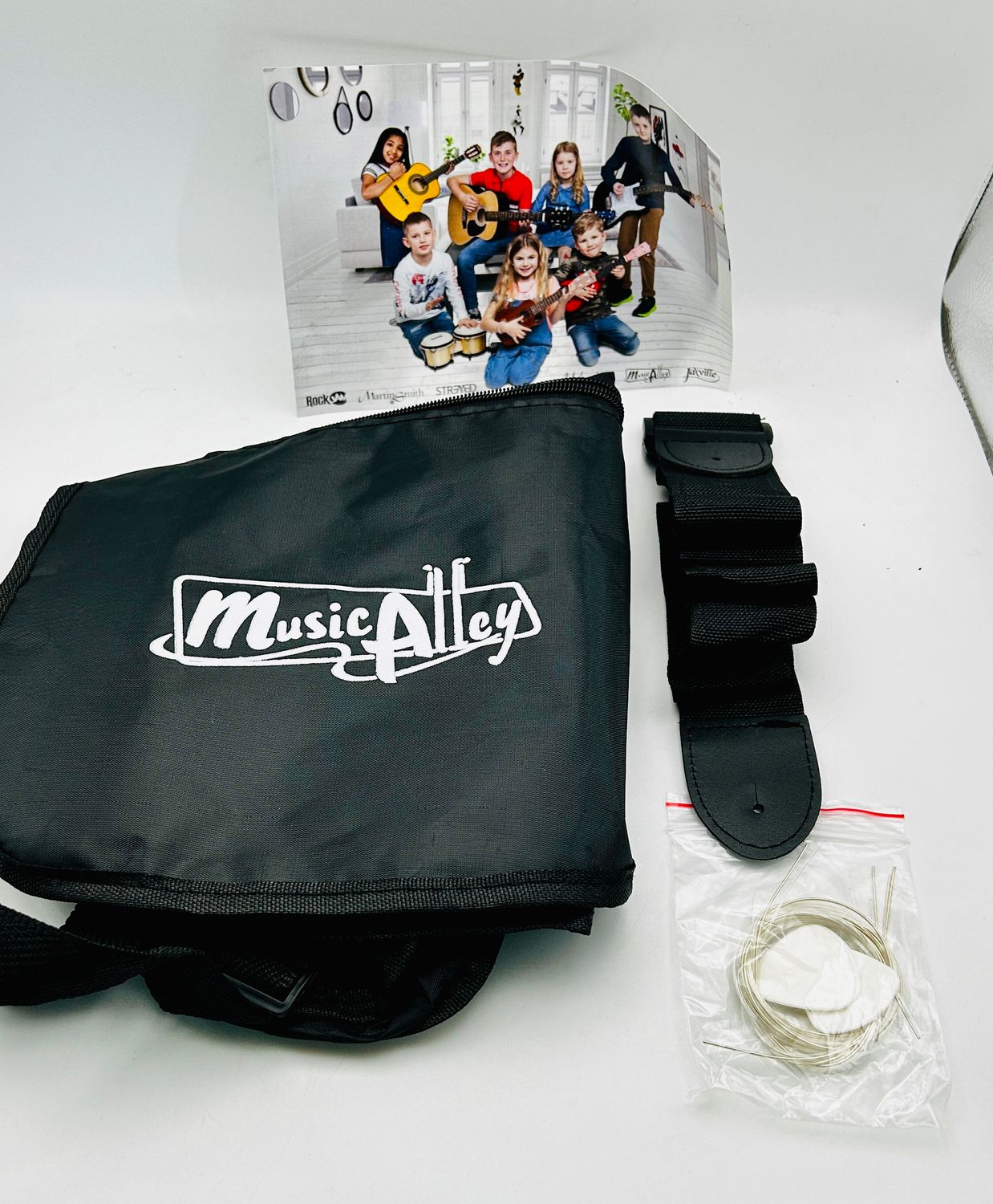 Music Alley dziecięca gitara akustyczna 1/2 z torbą i lekcjami, Niebieski