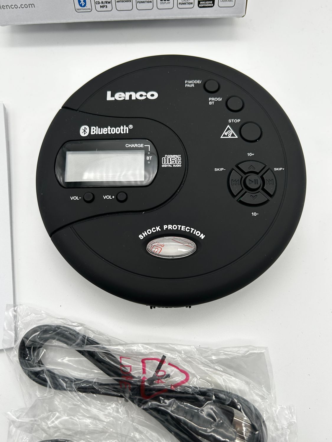 Lenco CD-300 – przenośny odtwarzacz CD/MP3 z Bluetooth, czarny
