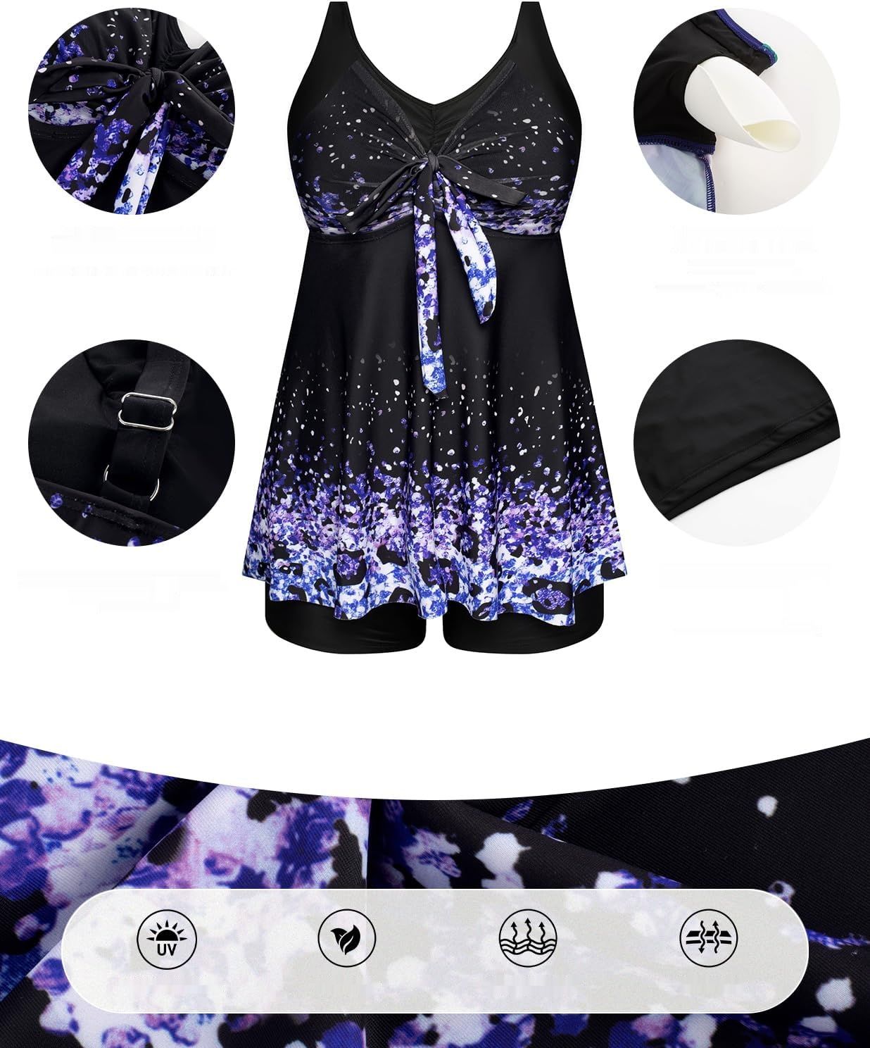 Hanna Nikole Tankini dla kobiet plus size z szortami