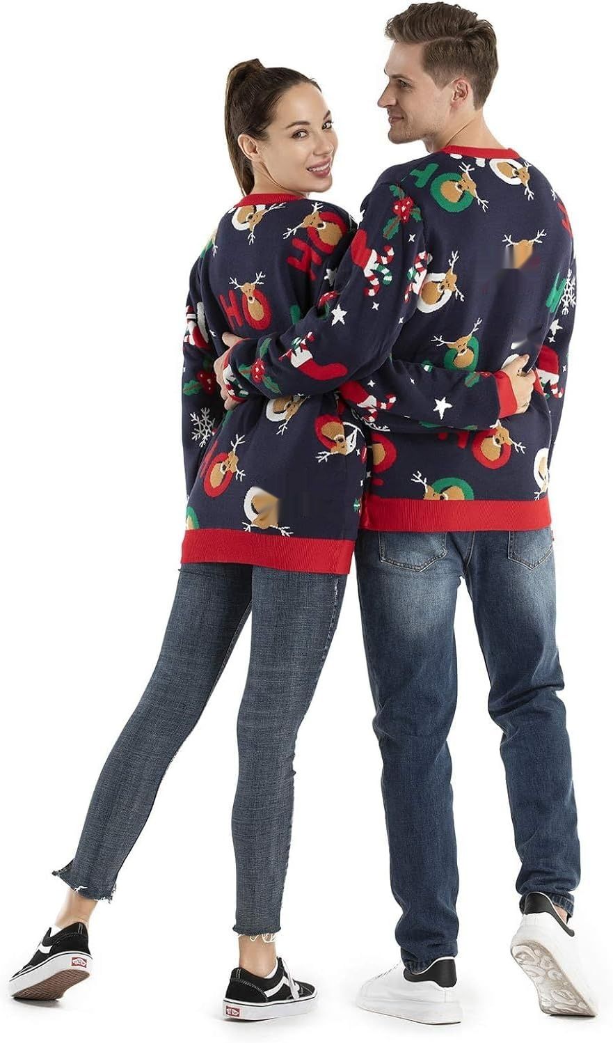 OFF THE RACK – Świąteczny sweter z LED, zabawny sweter bożonarodzeniowy unisex