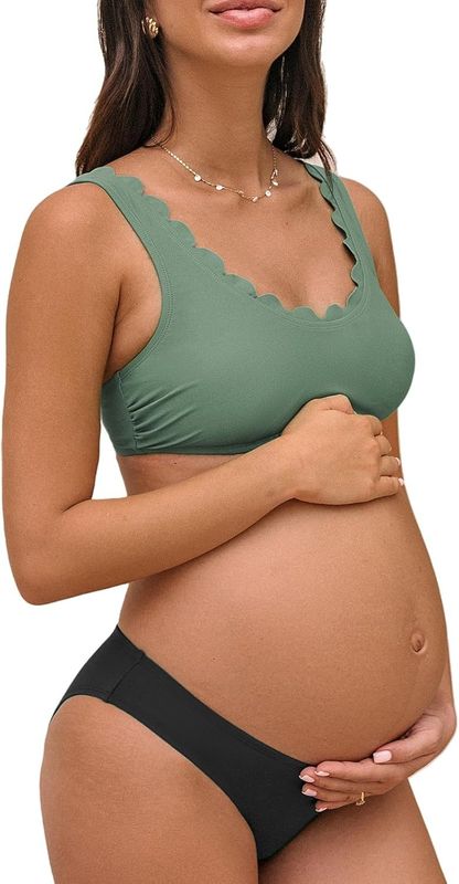 CUPSHE strój kąpielowy ciążowy – komplet bikini z dekoltem U