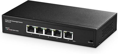 Binardat 5-portowy przełącznik 2,5G RJ45, metalowy, niezarządzany z obsługą VLAN