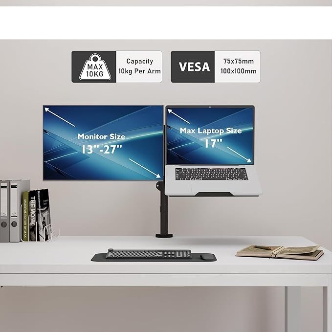 BONTEC uchwyt na monitor i laptop 13–27" + 17"