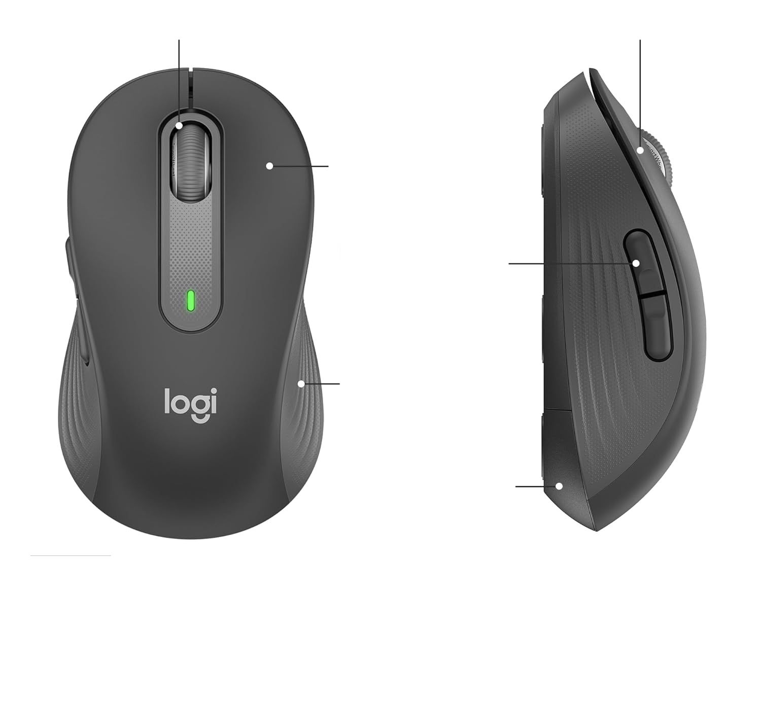 Logitech Signature M650 – bezprzewodowa mysz dla małych i średnich dłoni (szara)