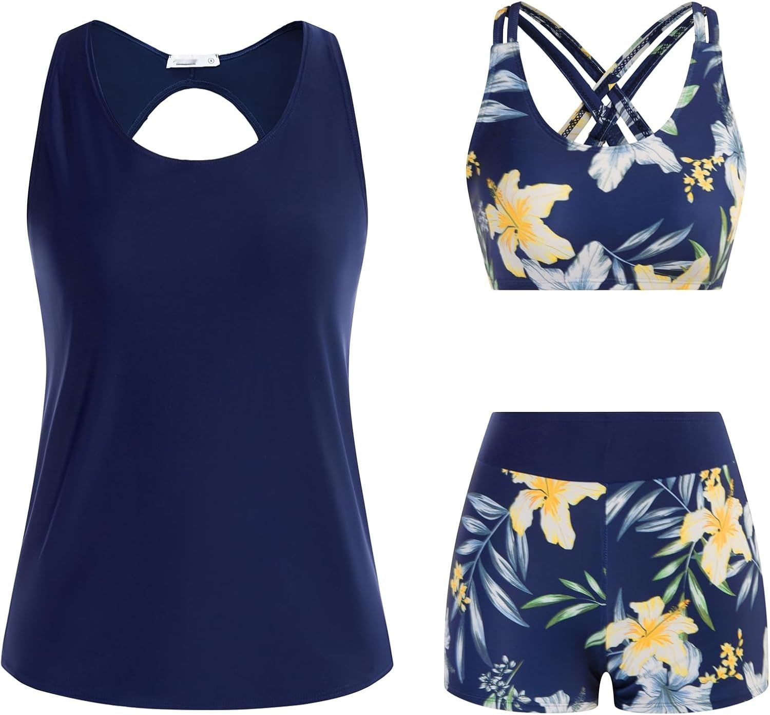 JASAMBAC Tankini 3-częściowy – kostium kąpielowy damski