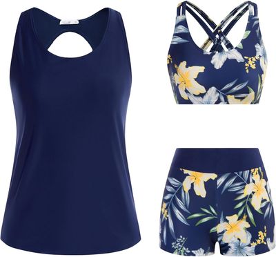 JASAMBAC Tankini 3-częściowy – kostium kąpielowy damski