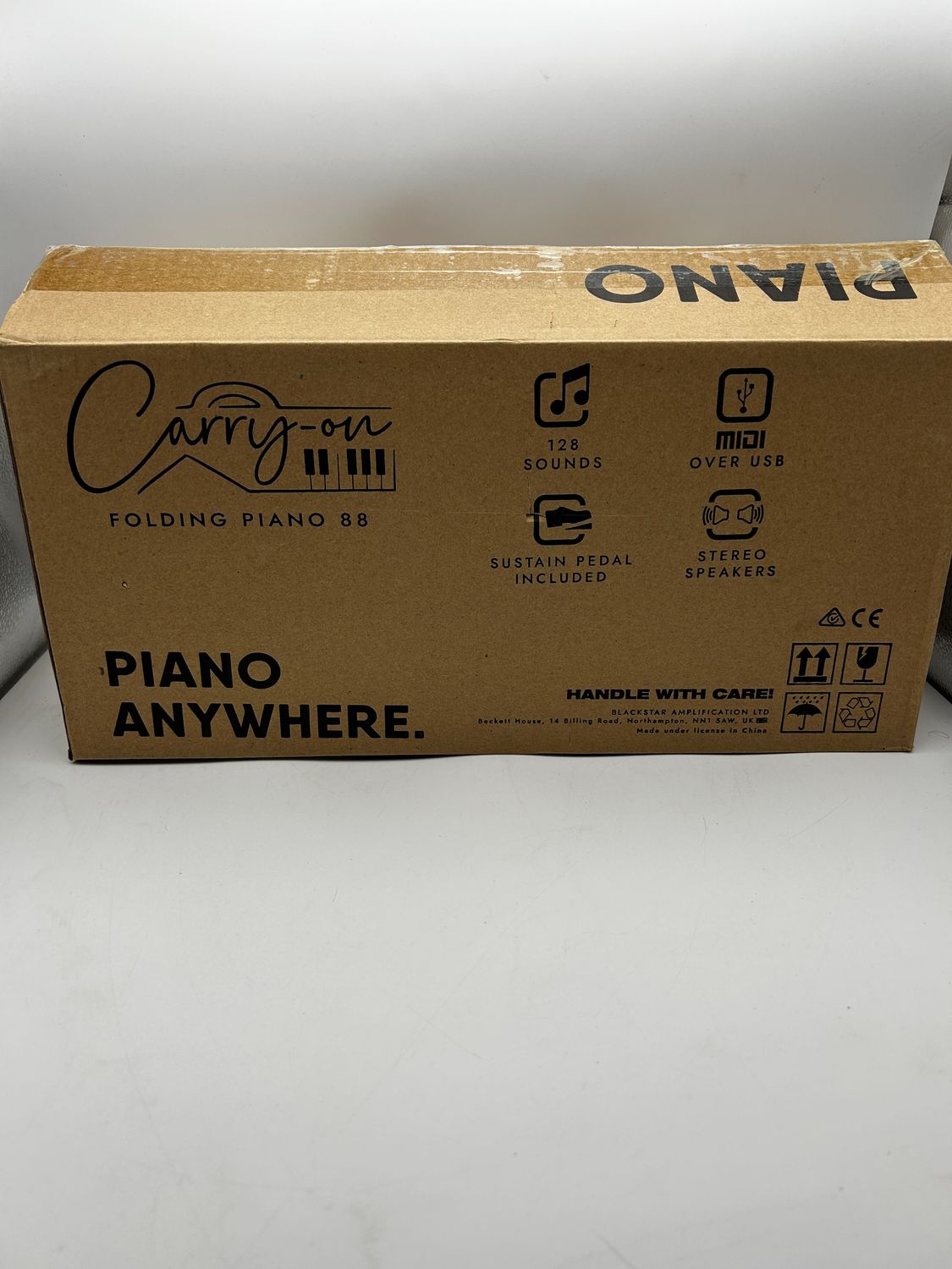 BLACKSTAR Carry-on 88 – czarny składany pianino z 89 klawiszami, czarn
