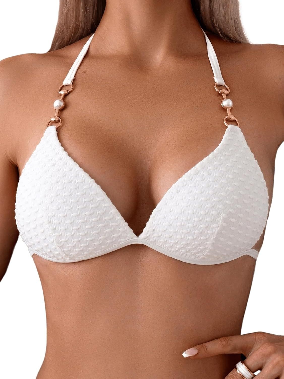 GORGLITTER damskie bikini z łańcuszkami, dwuczęściowy kostium kąpielowy