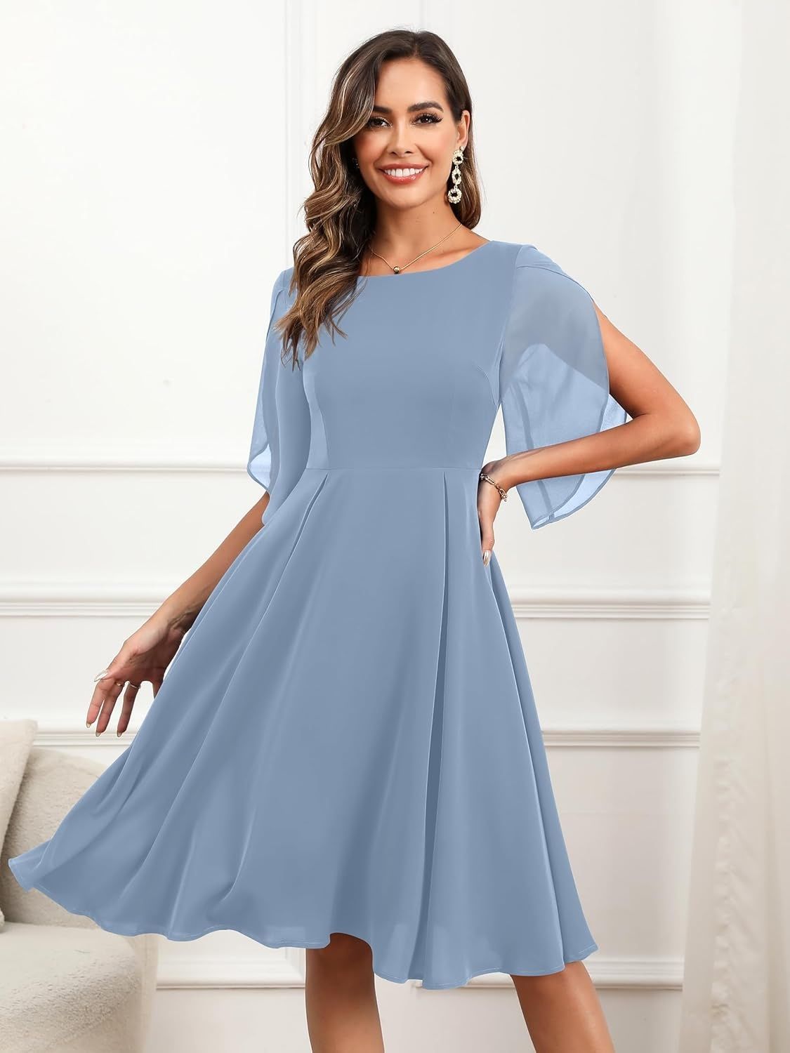 Missufe elegancka sukienka koktajlowa z szyfonu