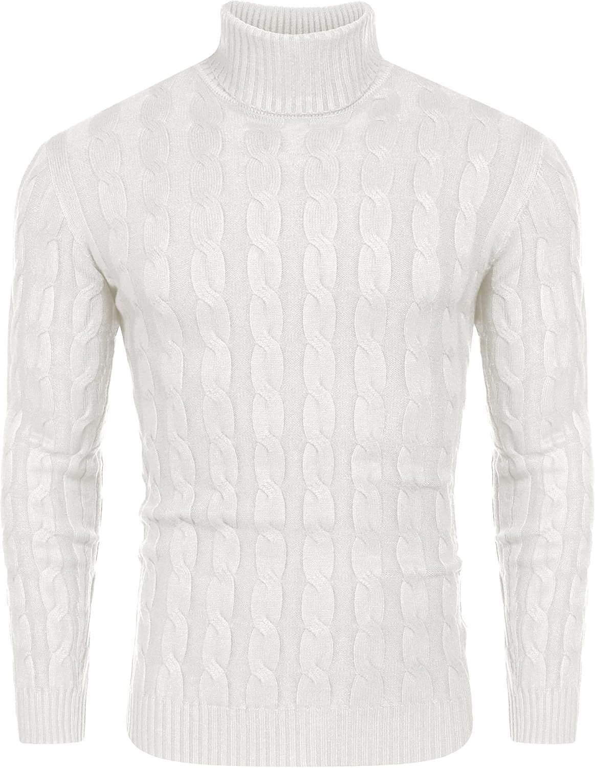 COOFANDY Męski sweter z golfem z długim rękawem, basic, slim fit, swet