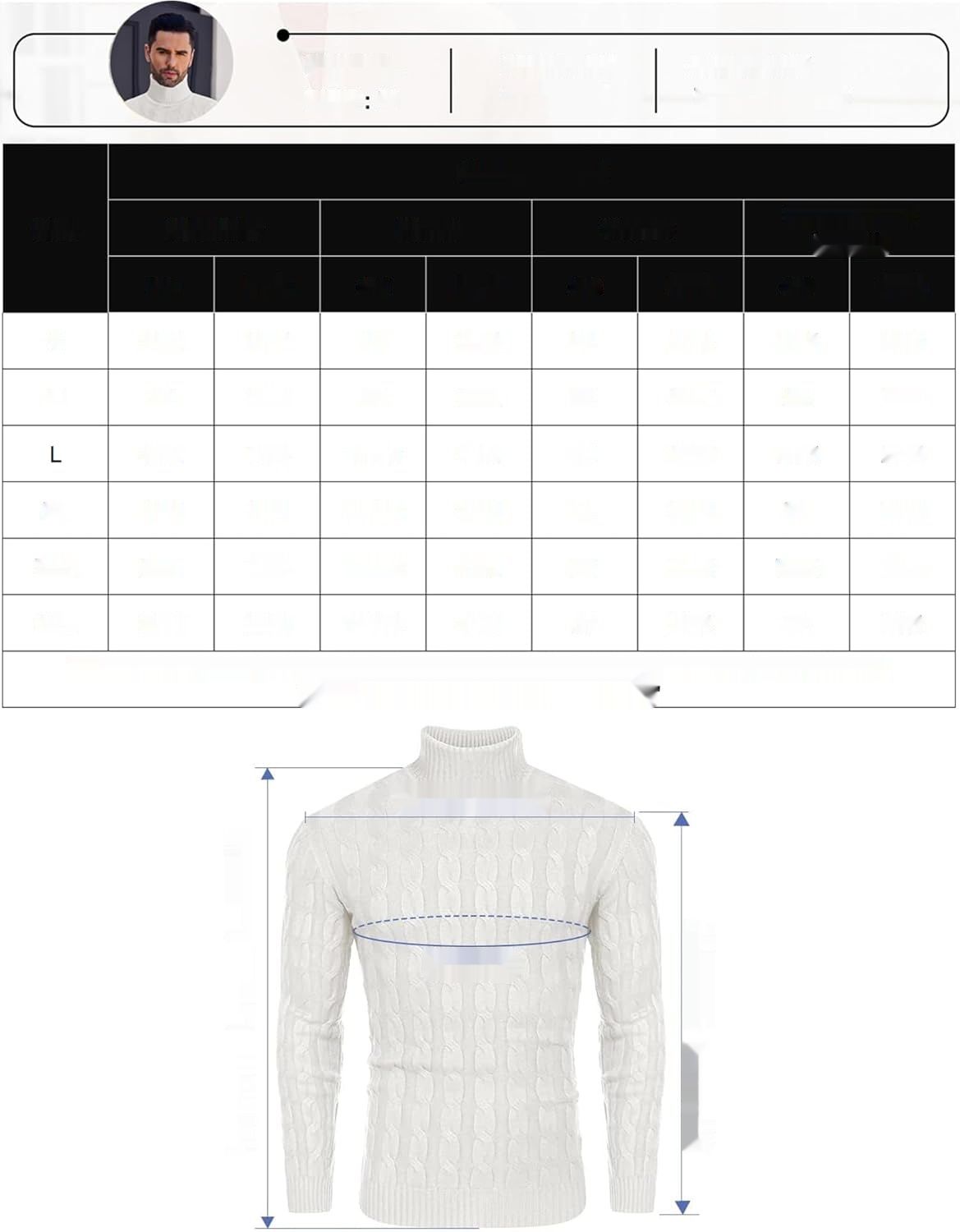COOFANDY Męski sweter z golfem z długim rękawem, basic, slim fit, swet