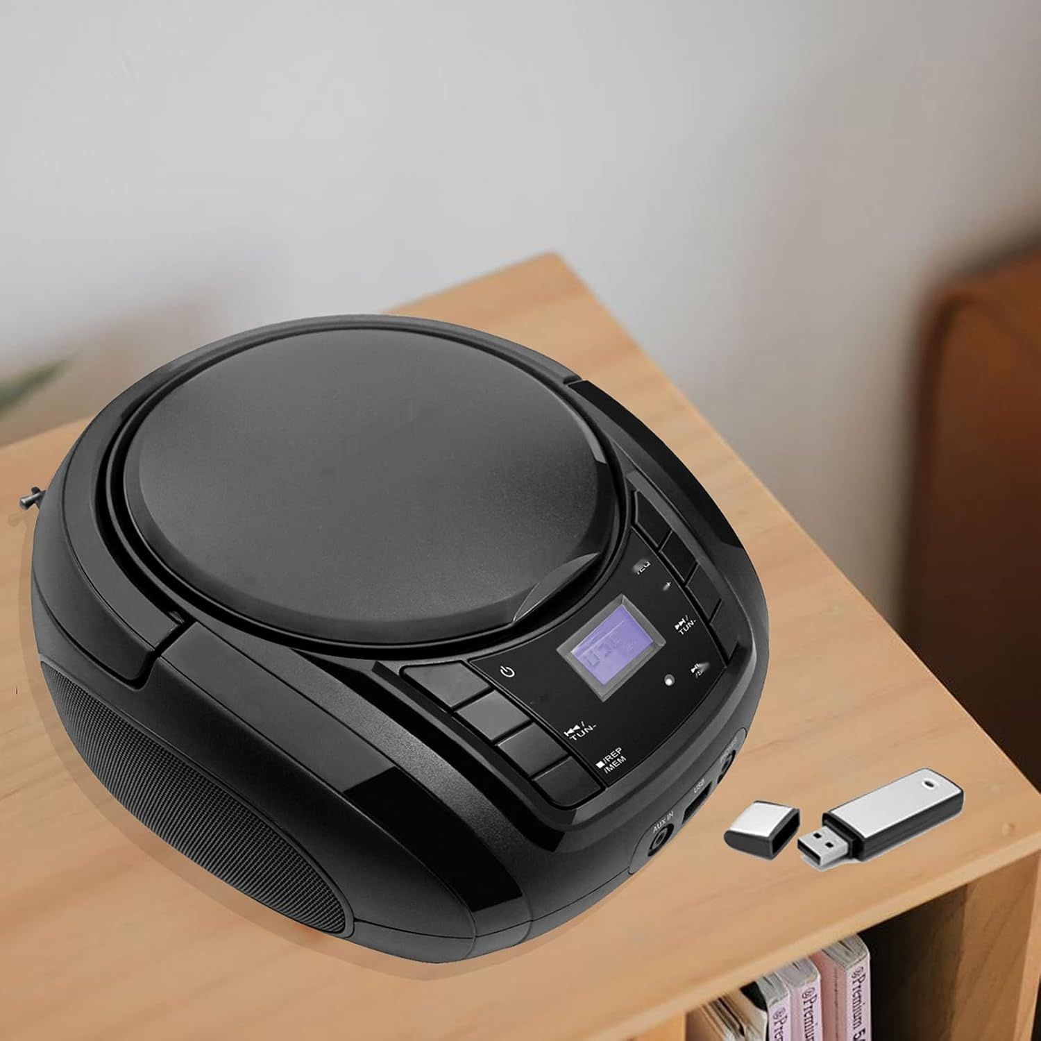 ONPOO LP-D03B – przenośny odtwarzacz CD Boombox z radiem FM, Bluetooth, USB i AUX