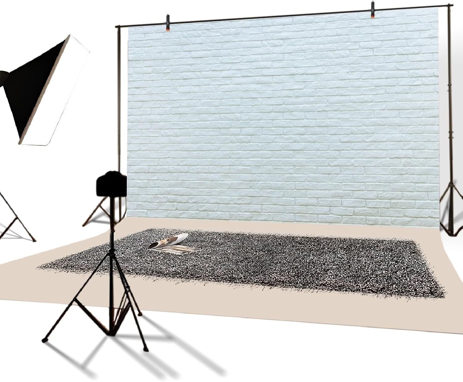 YongFoto tło fotograficzne winylowe 3x2 m, jasnoniebieska cegła