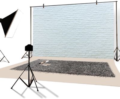 YongFoto tło fotograficzne winylowe 3x2 m, jasnoniebieska cegła