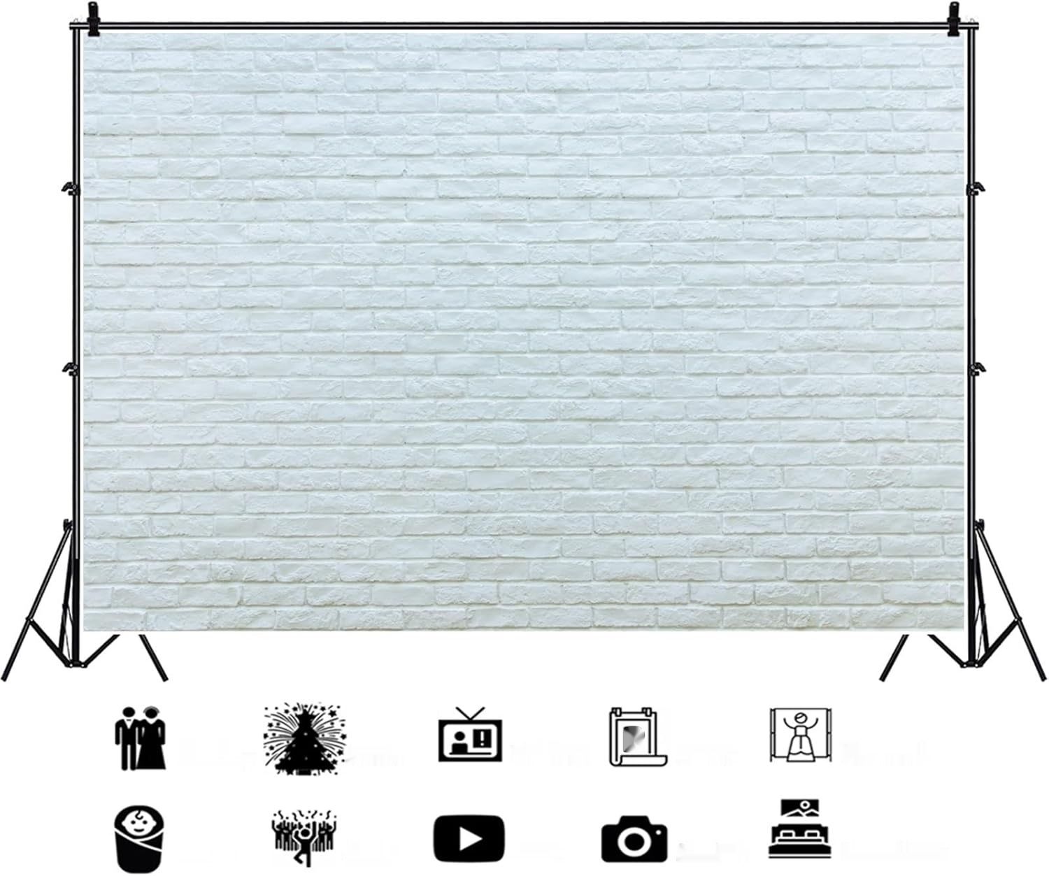 YongFoto tło fotograficzne winylowe 3x2 m, jasnoniebieska cegła