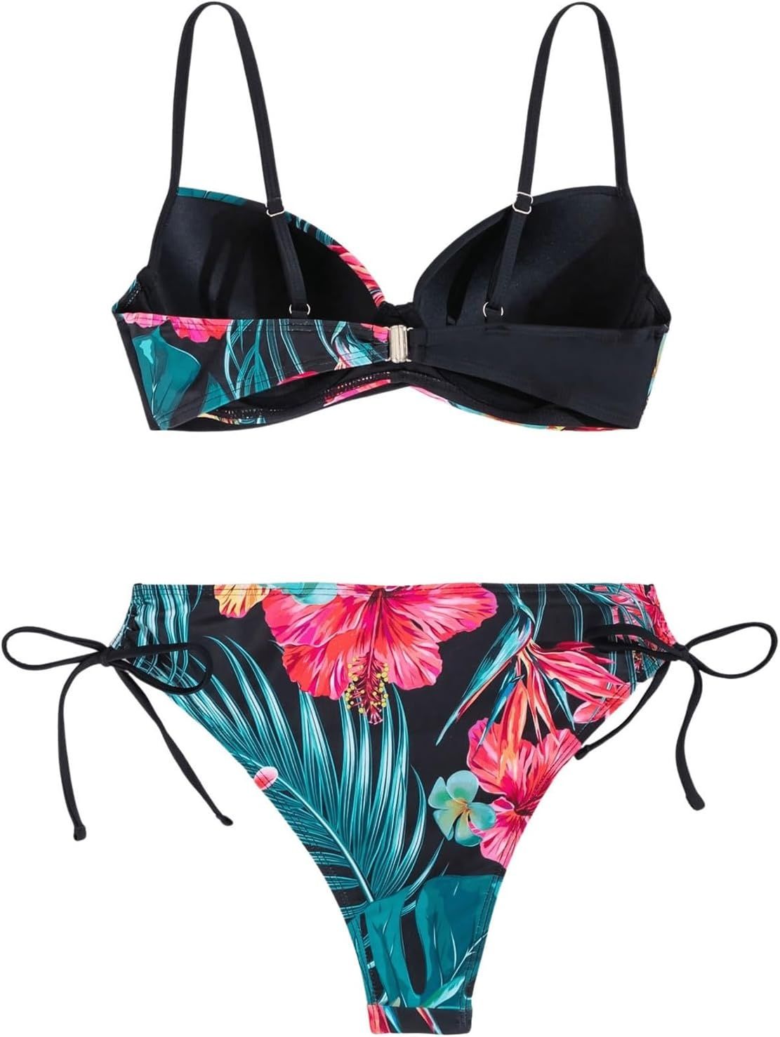GORGLITTER Bikini push-up dwuczęściowy z motywem tropikalnym