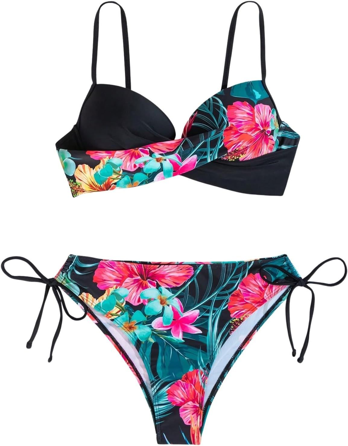 GORGLITTER Bikini push-up dwuczęściowy z motywem tropikalnym