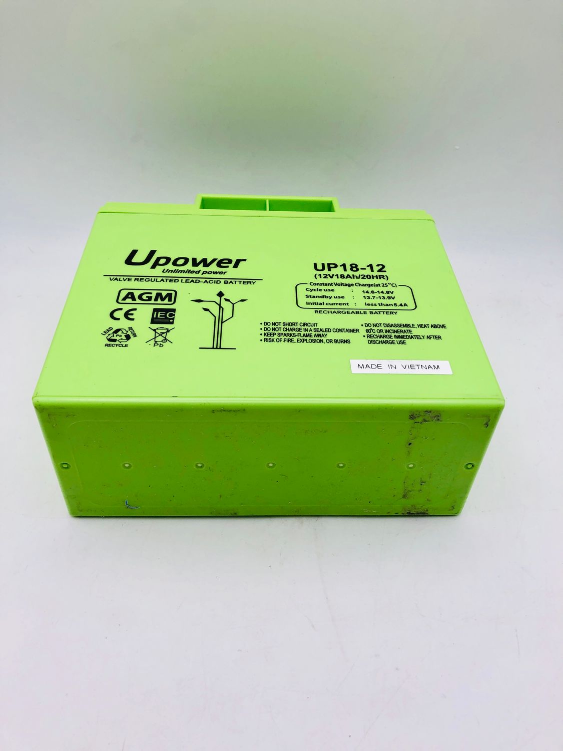 U-Power – Akumulator AGM 12V 18Ah z zaciskiem śrubowym M6