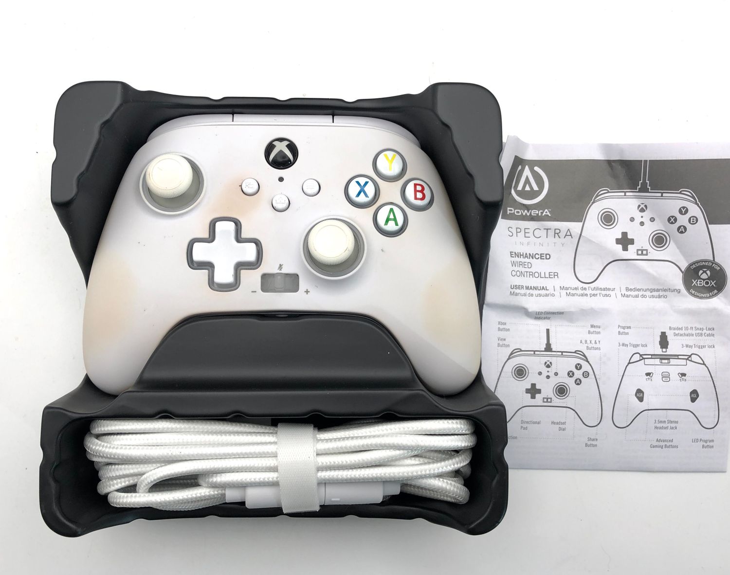 Ulepszony przewodowy gamepad Spectra Infinity PowerA do Xbox Series X|S – Blanc