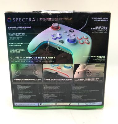 Ulepszony przewodowy gamepad Spectra Infinity PowerA do Xbox Series X|S – Blanc