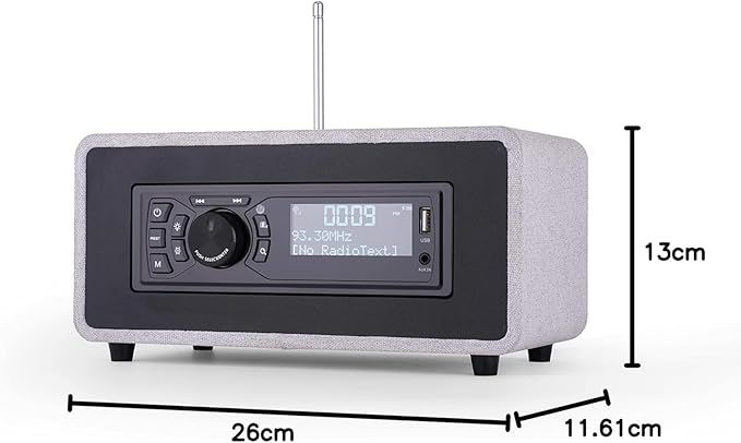 BEA103-028 Radio FM/DAB+ z ekranem LCD, Bluetooth, USB/AUX IN, jasnoszara
