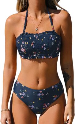 CUPSHE bikini dwuczęściowe dla kobiet – bandeau wiązane na plecach