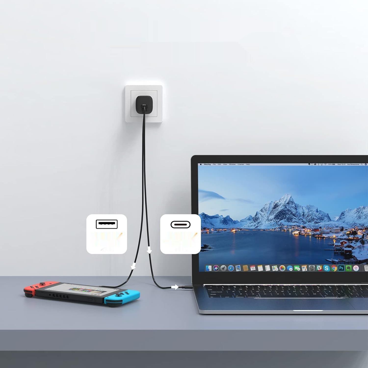 NOVOO 67W GaN III – szybka, kompaktowa ładowarka USB z 2 portami