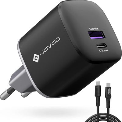 NOVOO 67W GaN III – szybka, kompaktowa ładowarka USB z 2 portami