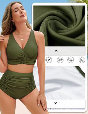 Maillot de bain dwuczęściowy damski z wysokim stanem