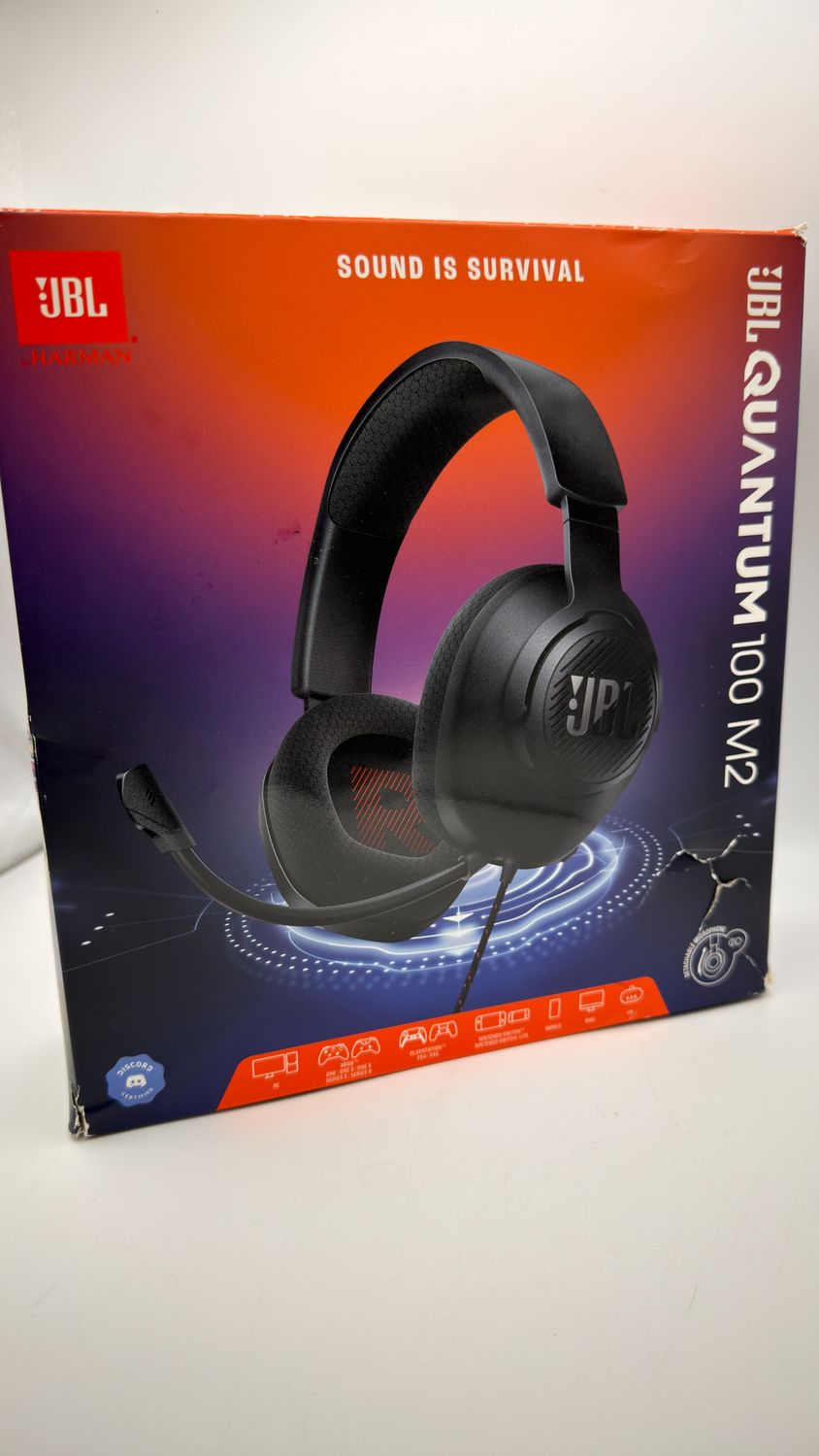JBL Quantum 100M2 przewodowe słuchawki gamingowe nauszne czarne