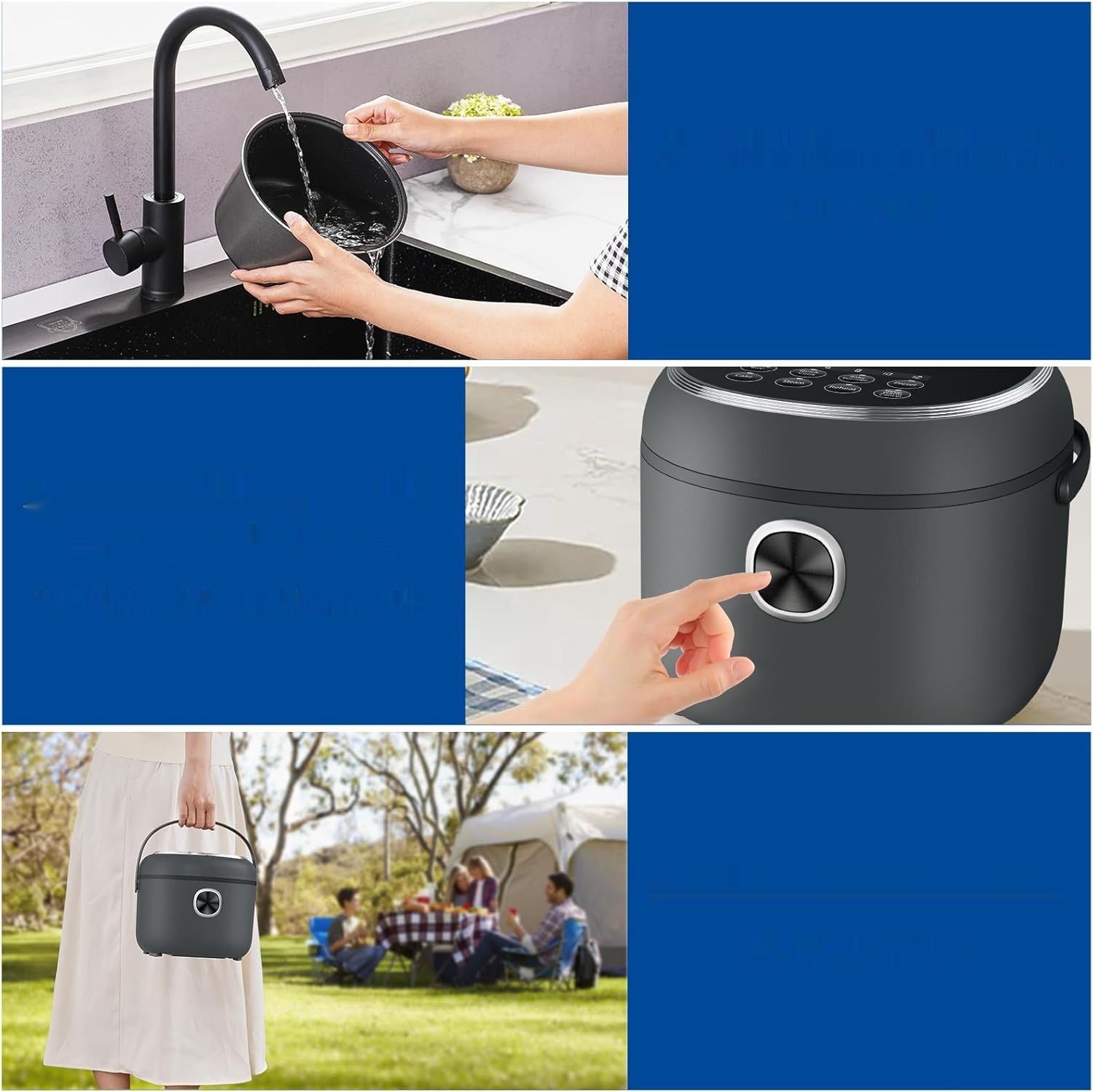 AMZCHEF Mini Cuiciriso 2L CE-DFB-P20H1-DG – wielofunkcyjny mini ryżowar 400 W