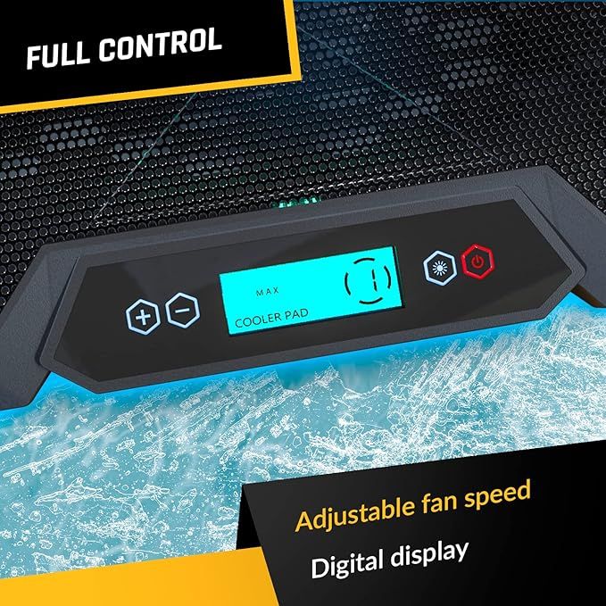 KLIM Glacier – podkładka chłodząca do laptopa z 6 wentylatorami i podświetleniem RGB