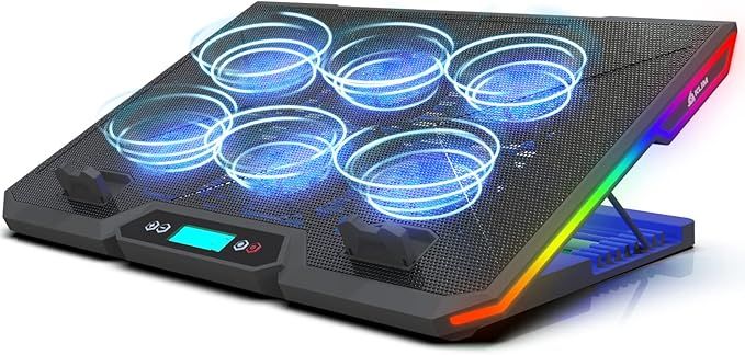 KLIM Glacier – podkładka chłodząca do laptopa z 6 wentylatorami i podświetleniem RGB