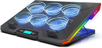 KLIM Glacier – podkładka chłodząca do laptopa z 6 wentylatorami i podświetleniem RGB