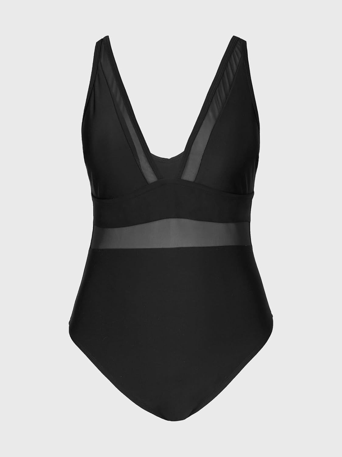 CUPSHE jednoczęściowy strój kąpielowy plus size z głębokim dekoltem V, czarny