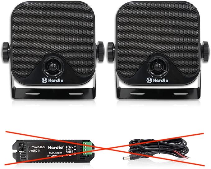 Herdio HMH-616BT 4" 120 W – zewnętrzne głośniki Bluetooth, wodoodporne (para, czarne)