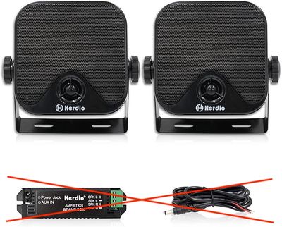 Herdio HMH-616BT 4" 120 W – zewnętrzne głośniki Bluetooth, wodoodporne (para, czarne)