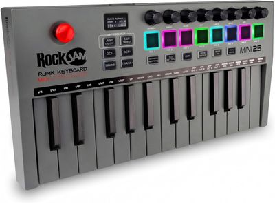 Kontroler klawiatury MIDI RockJam Go 25-klawiszowy z USB i Bluetooth