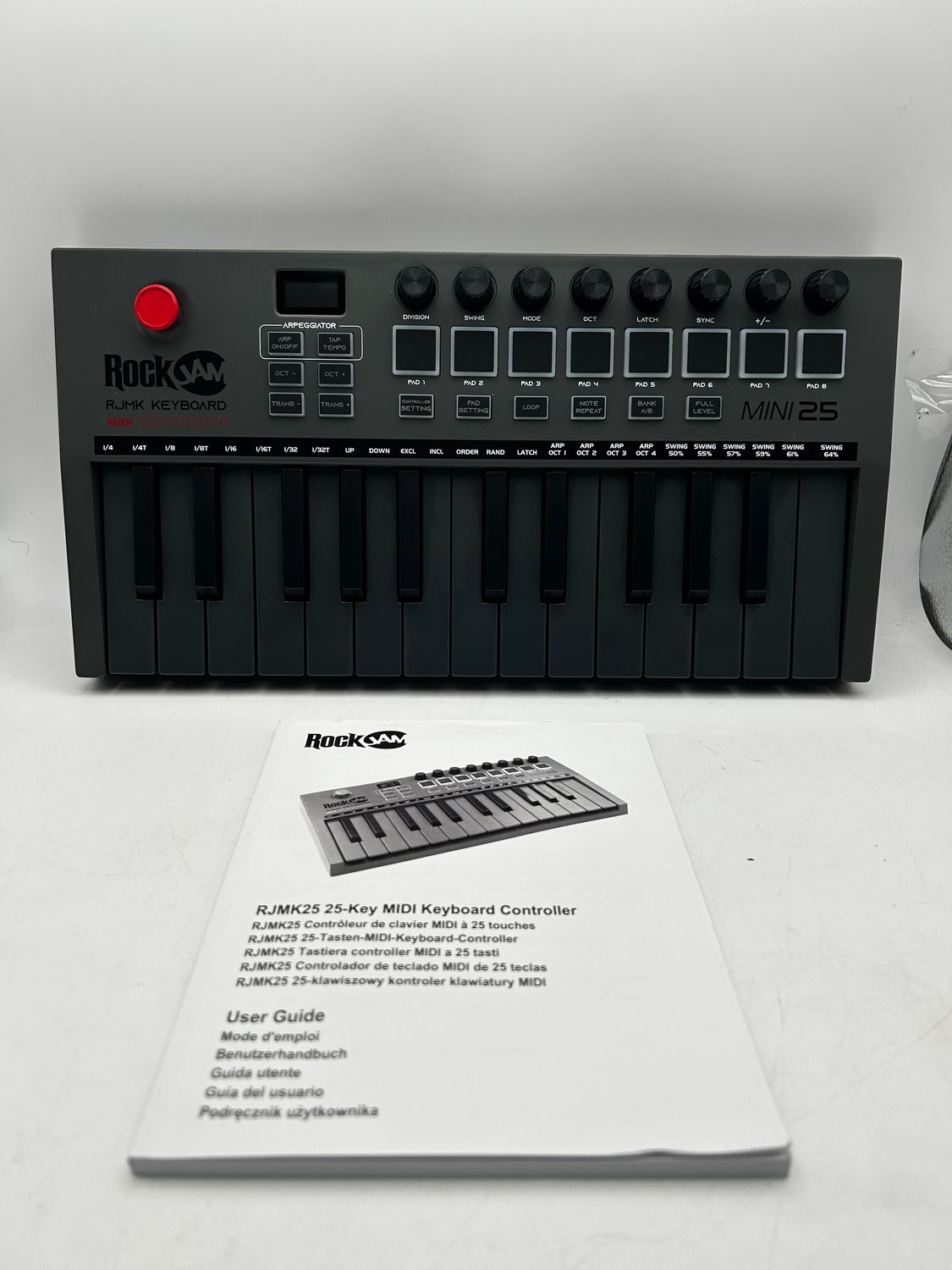 Kontroler klawiatury MIDI RockJam Go 25-klawiszowy z USB i Bluetooth