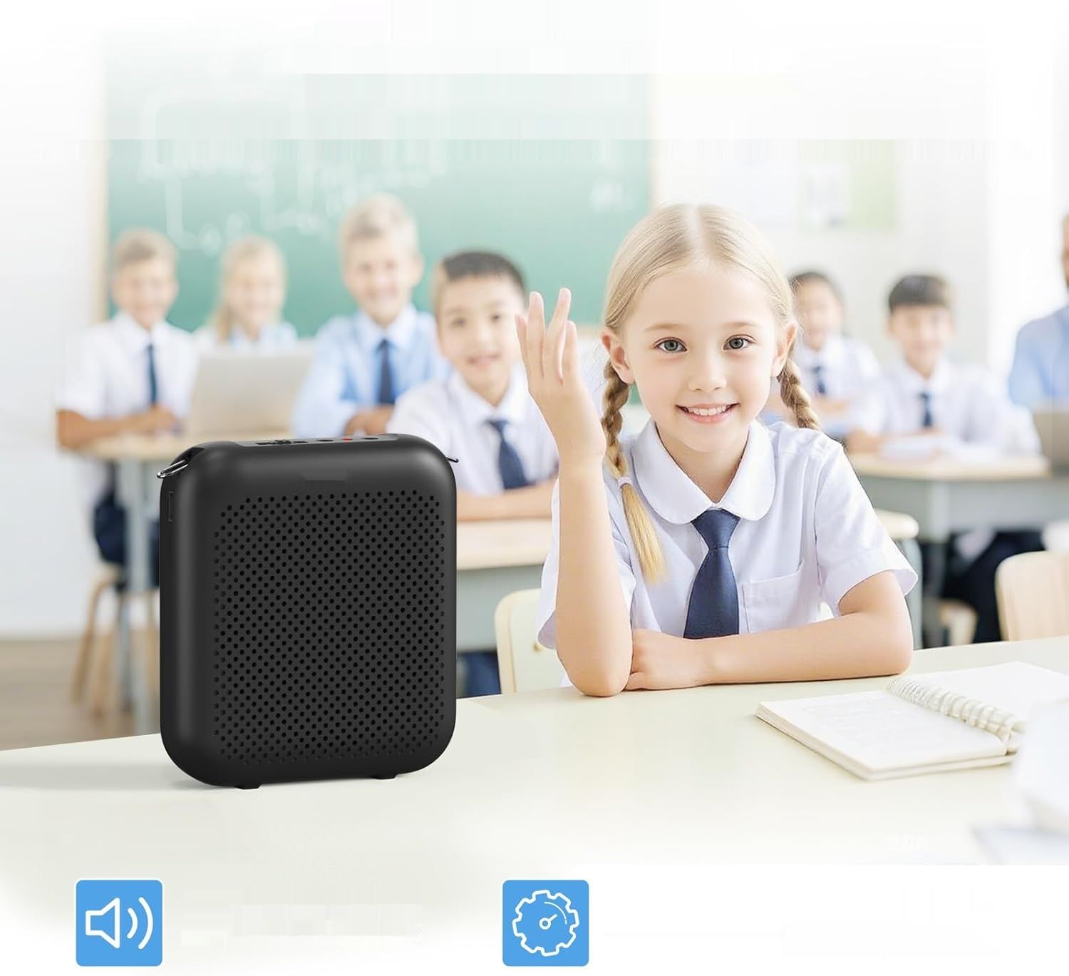 Norwii przenośny wzmacniacz głosu z mikrofonem nagłownym, USB‑C, 4000 mAh